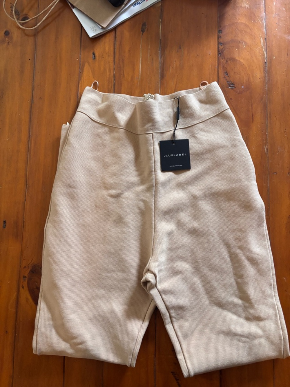 JLUXLABEL  Cream High-Waist Stretch pant legging